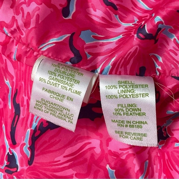 Lilly Pulitzer Isabelle Puffer Vest navy blue with gold accents size XS - Picture 7 of 14